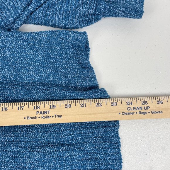 Free People Sweater Women's Size Medium‎ Edessa Blue Off The Shoulder Viscose - Picture 9 of 10